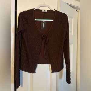 If Yooou Rich Brown Textured Top